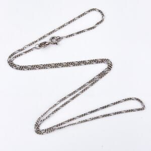 Vintage Mexico Sterling Silver 925 Figaro Link Chain Necklace 20"